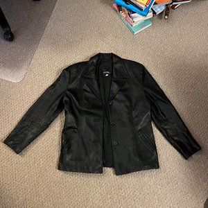 VIntage Black Leather Blazer